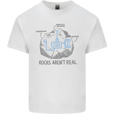 Rocks Aren't Real lustiges Verschwörungstheorie Herren Baumwolle T-Shirt Tee Oberteil