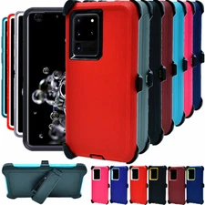 For Samsung Galaxy S20 S20+Ultra 5G Shockproof Defender Case with Belt Clip 