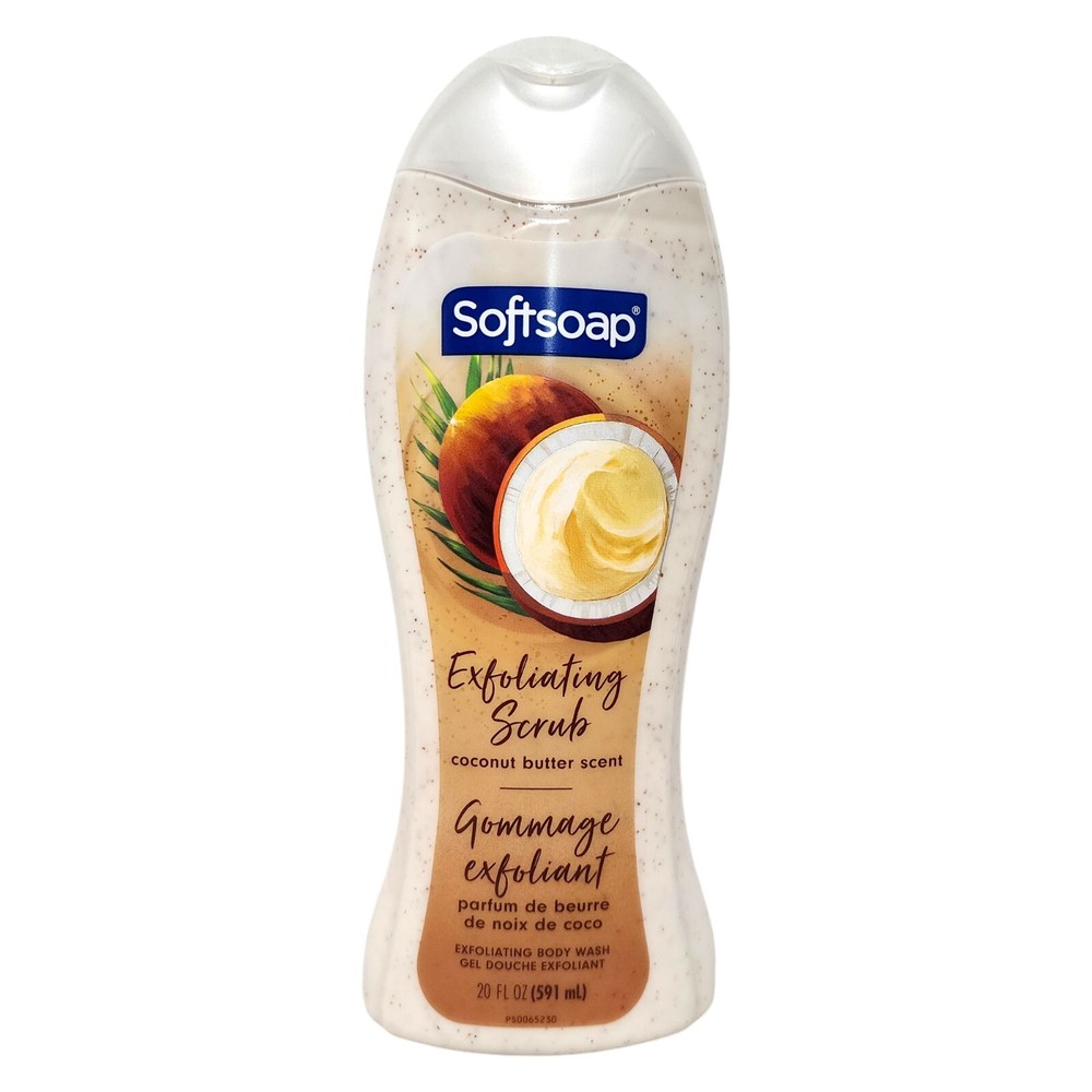 Softsoap Body Wash Exfoliating Scrub, Coconut Butter Scent 20 oz Bottle