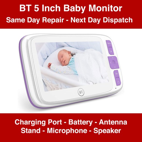Monitor de bebé BT Smart 5 pulgadas SERVICIO DE REPARACIÓN puerto de carga antena de batería 6800 - Imagen 3 de 12