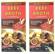 Savory Choice Liquid Beef Broth Concentrate, Chicken Broth Concentrate Pack of 2