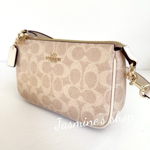 NWT Coach Nolita 19 In Signature Canvas CW426 (Sand/chalk )+ free Pearl Chain - Picture 8 of 18