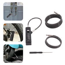 Steel Cable Combination Lock with 4-Digit Code and 3 Lengths of Cables