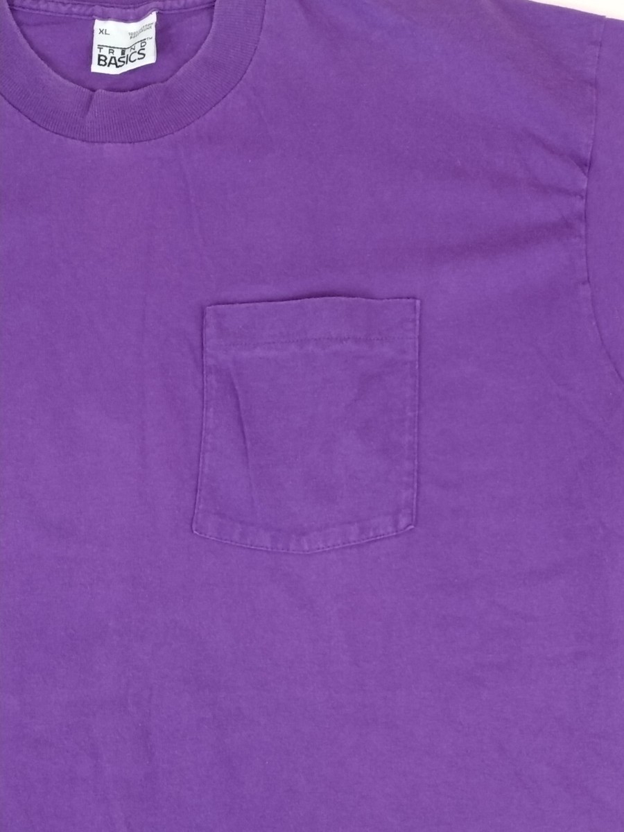 【massnoun】STICH LINE POCKET BASIC SHIRTS Vintage Trend Basics Single Stitch T-shirt w/ Pocket XL