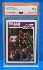 1989 FLEER # 151 Thurl Bailey PSA 9 MINT # 96890332  UTAH JAZZ !!!
