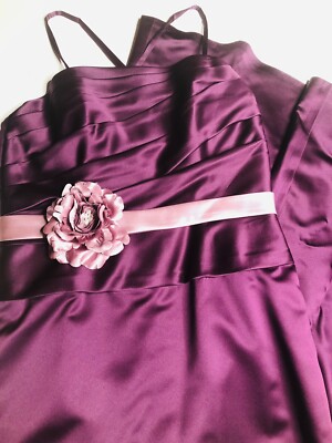 Da Vinci Womens Formal Bridesmaid Gown Royal Purple Floral Detail Bell  Shape 16 | eBay