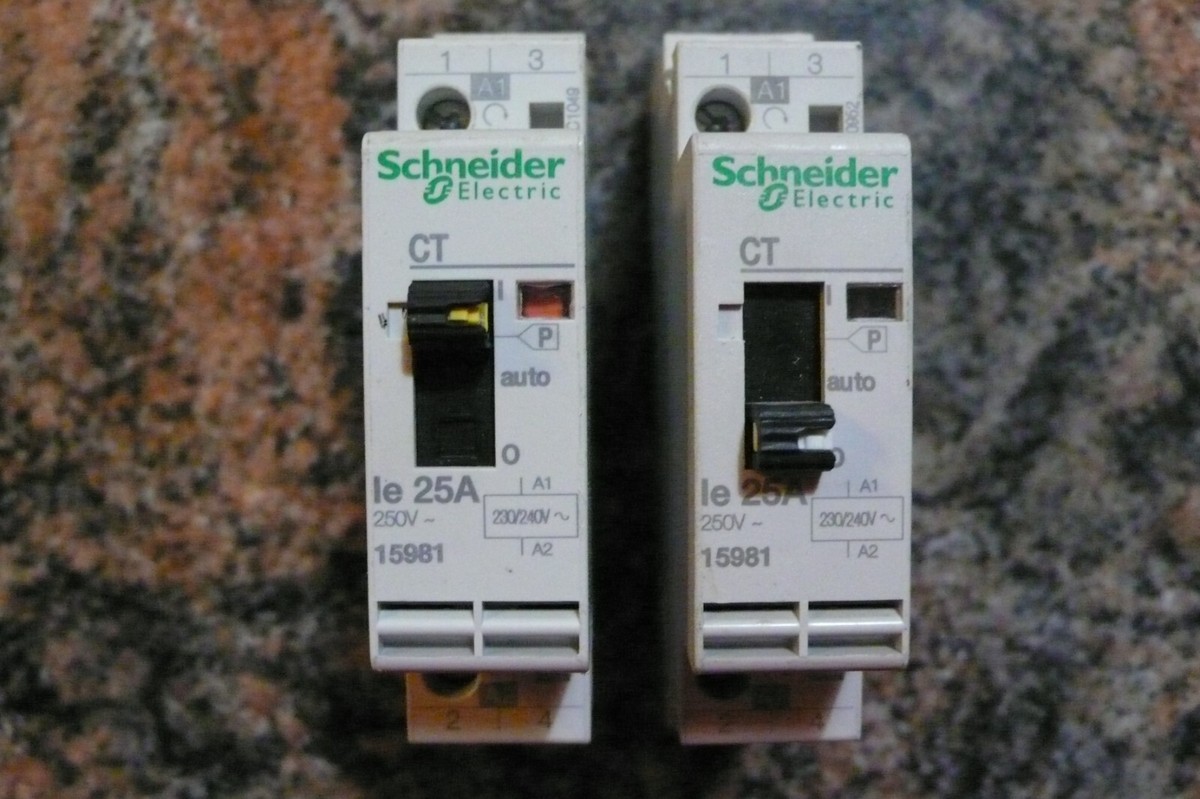 Contacteur Jour Nuit Merlin Gerin CONTACTEUR JOUR NUIT 25A SCHNEIDER ELECTRIC, HEURE CREUSE, 25AMPERES 2 fermeture | eBay