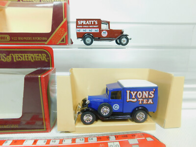 2x Matchbox Y-22 Lieferwagen Ford Model A: Spratt's+Lyons' Tea, s.g+OVP #BO966-1