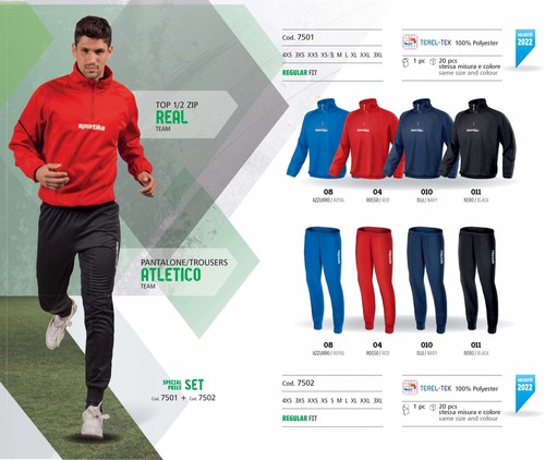 Tuta da Allenamento SPORTIKA Felpa REAL - Pantalone ATLETICO Minimo 10 PZ  Calcio | eBay