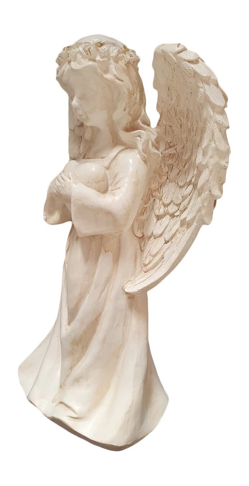 Solar Powered Angel Holding Heart Figurine LED Light Outdoor Garden Decor Statue - Image 4 of 4