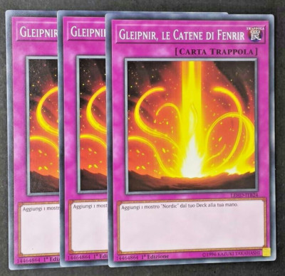 Set 3 Karten GLEIPNIR LE CETTENE DI FENRIR auf Italienisch LEHD-ITB024 Common YUGIOH