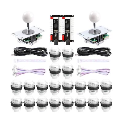Easyget New Updated 2-Player LED DIY Arcade Kit 2X Zero Delay USB Encoder + 2...