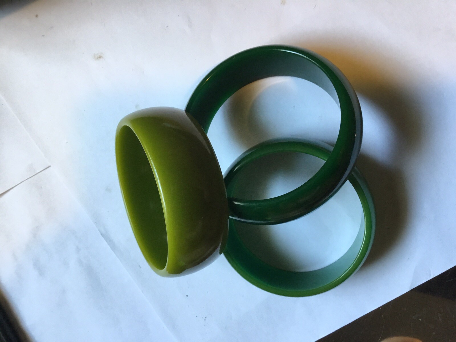 AUTHENTIC THREE BAKELITE BRACELETS BANGLES GREAT … - image 3