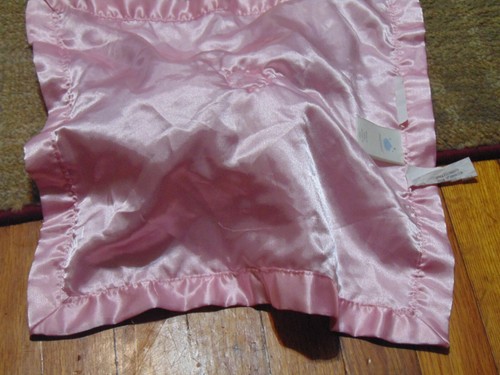 Cloud Island White Unicorn Baby Security Blanket Pink Satin Trim Soft Lovey - Picture 2 of 3