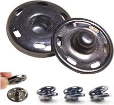 50 Sets Sew-On Snap Buttons, Metal Snaps Fasteners Press Studs Buttons for Sewin