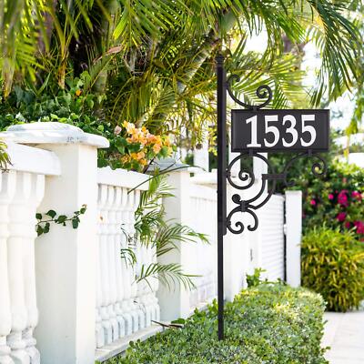 Products 11245 Nite Bright Ironwork Reflective Address Post Sign Black/white