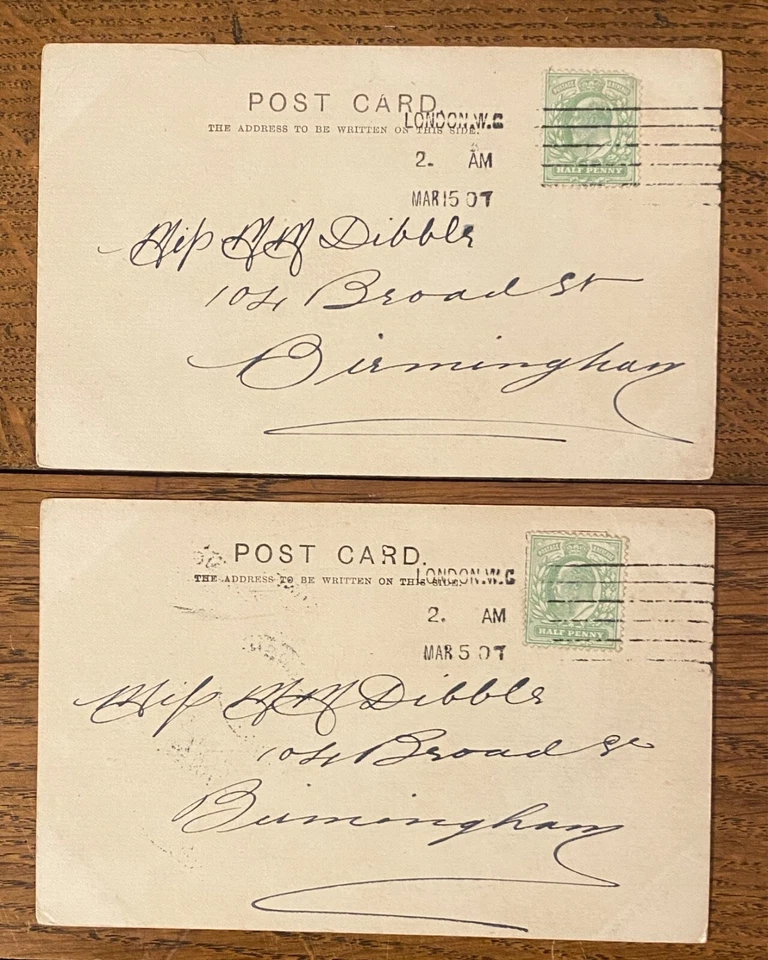 x2 Postcards of London Piccadilly Circus and Thames Embankment  Posted 1907 - Image 4 of 4