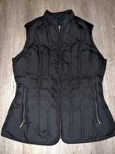 Eddie Bauer Womens Goose Down Vest Jacket Puffer Black Size Small Quilted