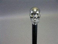 Designer Brass Handle Victorian Skull Wooden Walking Cane Stick Vintage gift
