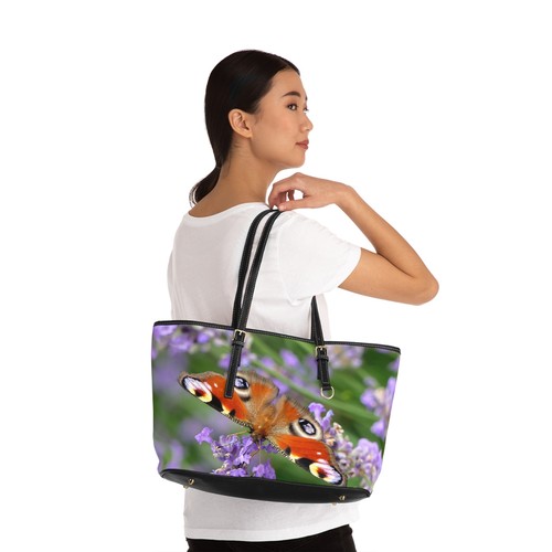 Bolso de Hombro de Cuero Arte Floral Mariposa - Elegante Bolso de Mano para Todos los Días, Elegante Cartera, - Imagen 2 de 9