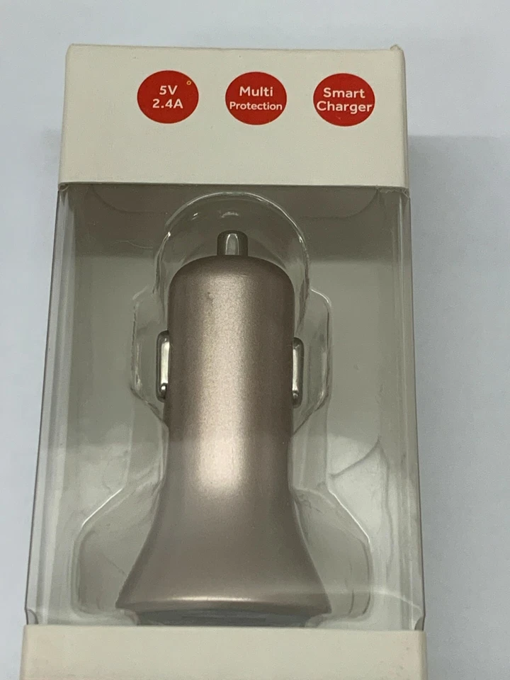 RadioShack Oro Rosa USB Cargador Coche CLA USB-A 5V 2.4A Adaptador Encendedor de Cigarrillos Foto 2 de 4