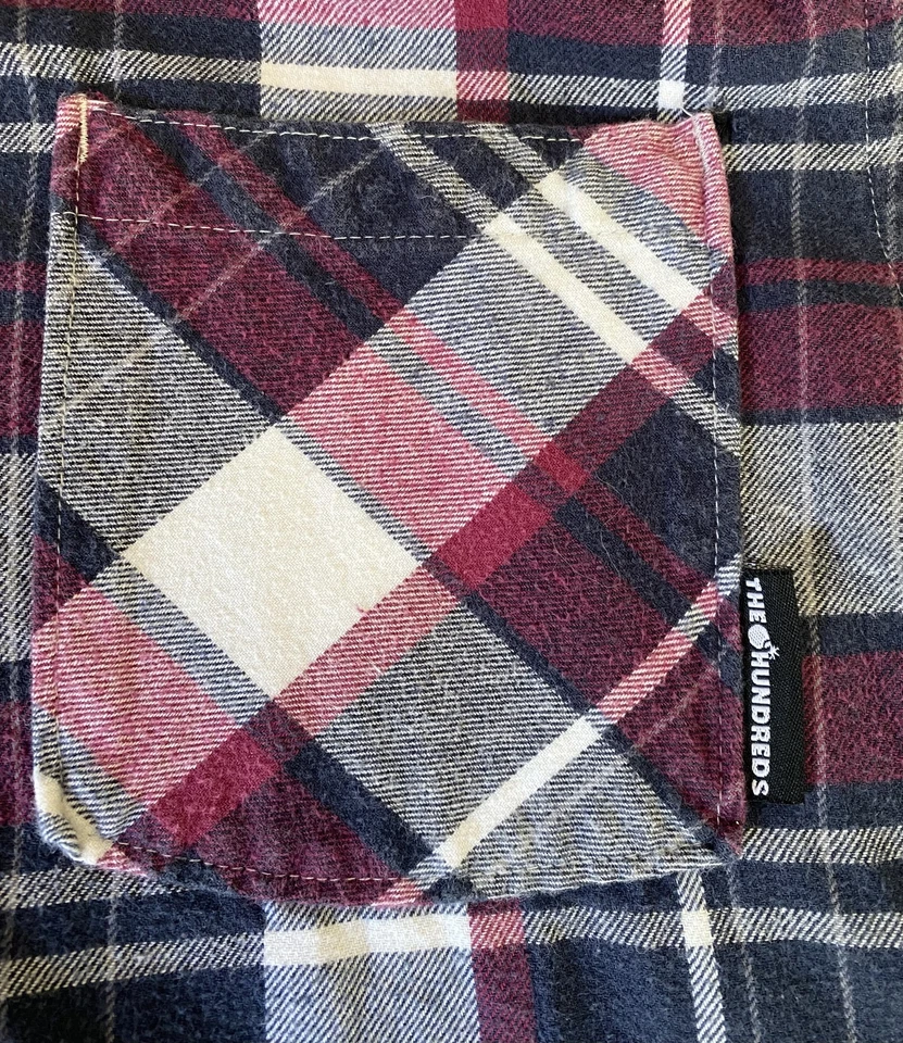 Camisa The Hundreds a Cuadros con Botones Multi Talla L Manga Larga Informal Bolsillo Foto 3 de 4