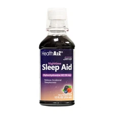 HealthA2Z® Nighttime Sleep Aid | Diphenhydramine 50mg HCl 12 Fluid Ounce | Fa...