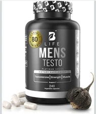 Natural Testosterone Booster for Men Endurance Strength Libido | 80 Servings