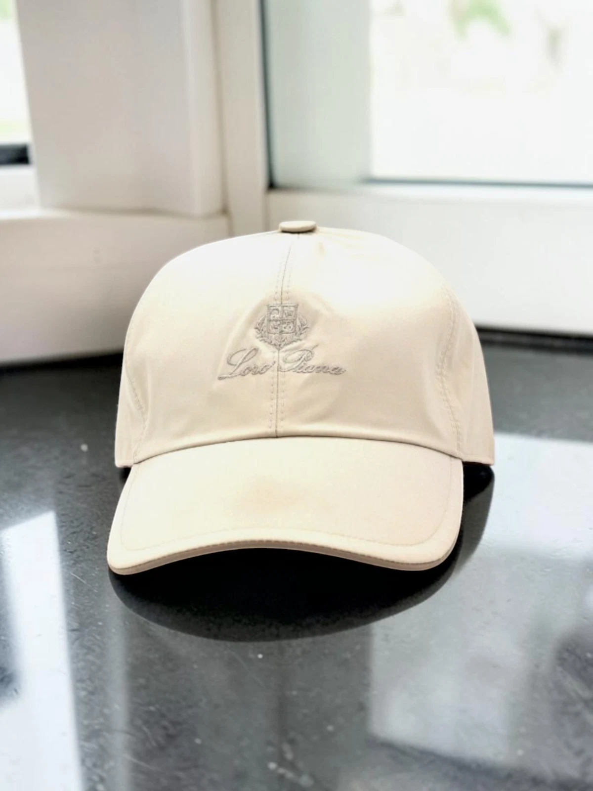 Loro Piana Storm System Baseball Cap Hat, Off White Color Size M
