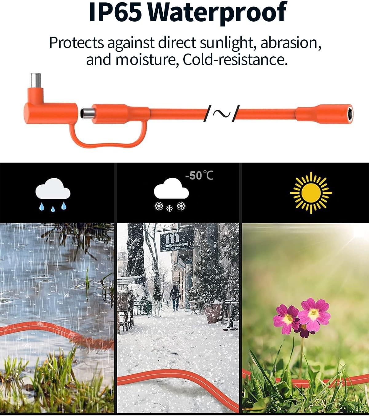 Tonton 30FT 9M 8mm Extension Cable 14AWG for Solar Generators, DC7909 