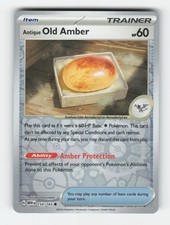 Antique Old Amber 154/165 Common 151 Pokemon Reverse Holo Near Mint