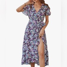 Chic Purple Floral Maxi Dress