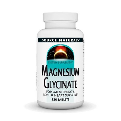 Source Naturals Magnesium Glycinate, 120 Tablets 120 Count (Pack of 1)