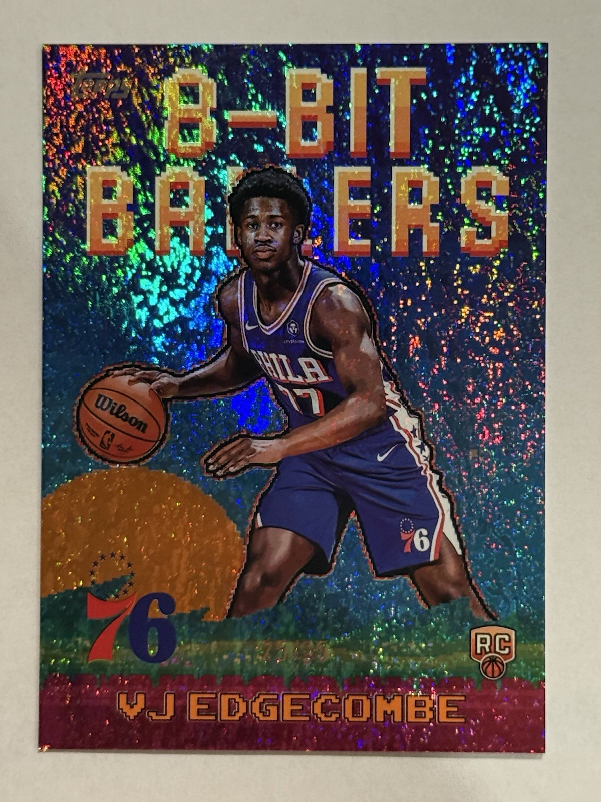 2025-26 Topps VJ Edgecombe 8-Bit Ballers Holo Orange #8B-33 RC 25/25! 🔥