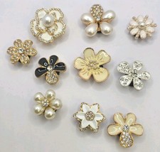 10 Piece Rhinestone Gold Tone Enamel Shoe Croc Charm Accessory