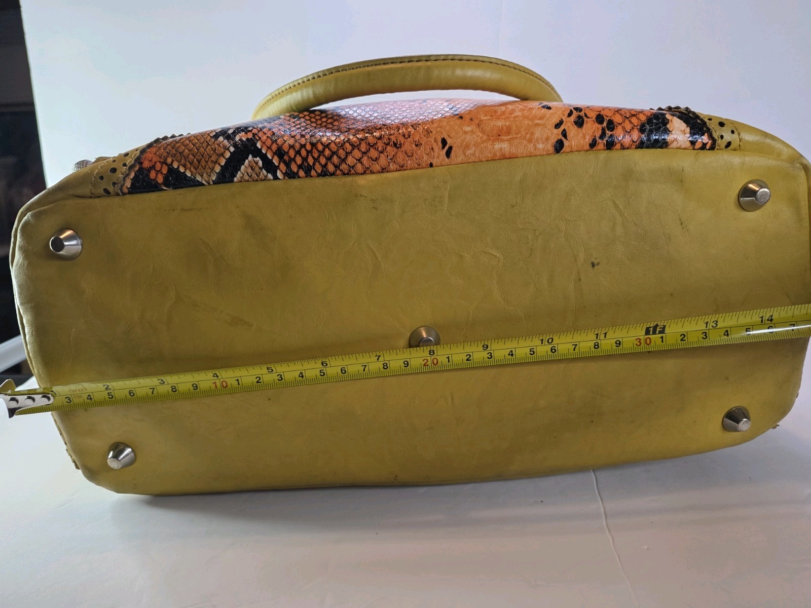 Nicole Lee USA Yellow Python Embossed Satchel Pur… - image 12