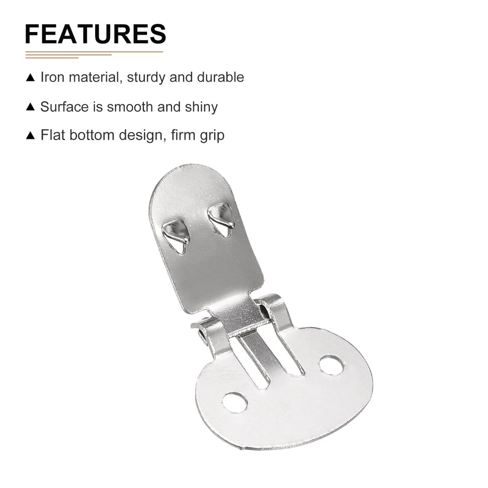 19.5mm x 14mm(LxW) Blank Shoe Clips - 10Pack - Stainless Steel - Silver Tone Foto 3 de 4