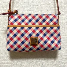 Borsa a tracolla DOONEY BOURKE a quadri rosso blu rosa bianco dal Giappone