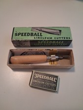 Vintage Speedball No. 1  Linoleum Cutter In The Box & Cutter Blades In The Box