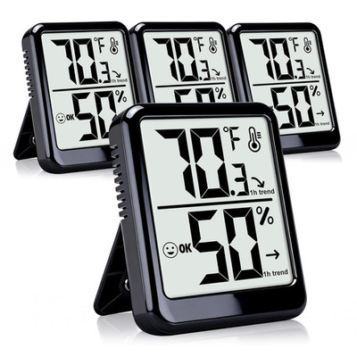 4-Pack Room Thermometer Indoor Hygrometer, Small Digital Temperature and Humidit