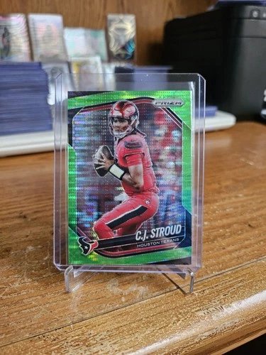 2025 Prizm CJ STROUD Neon Green Pulsar # 143 TEXANS