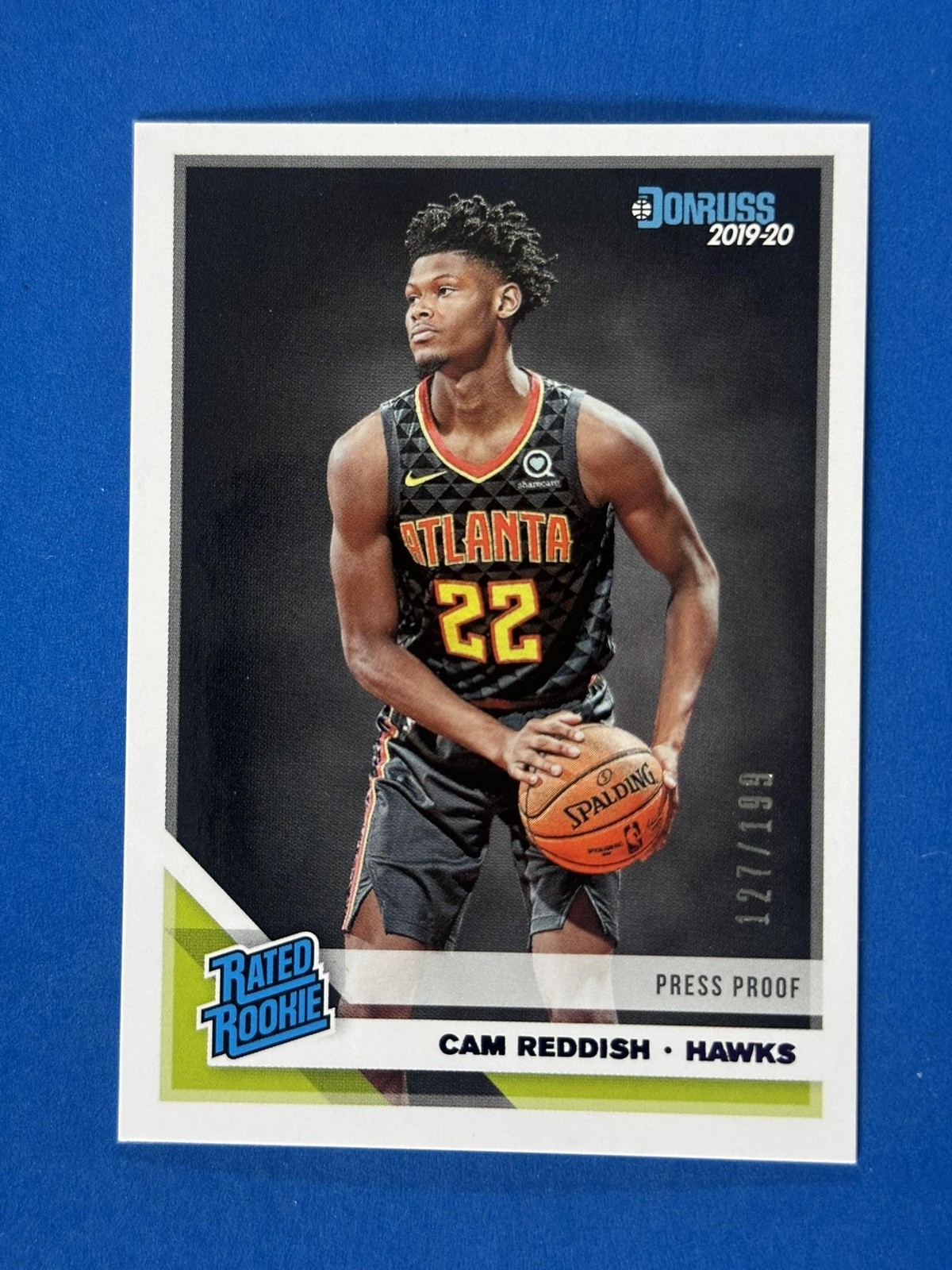 2019-20 Donruss Press Proof Purple #209 Cam Reddish Atlanta Hawks #/199