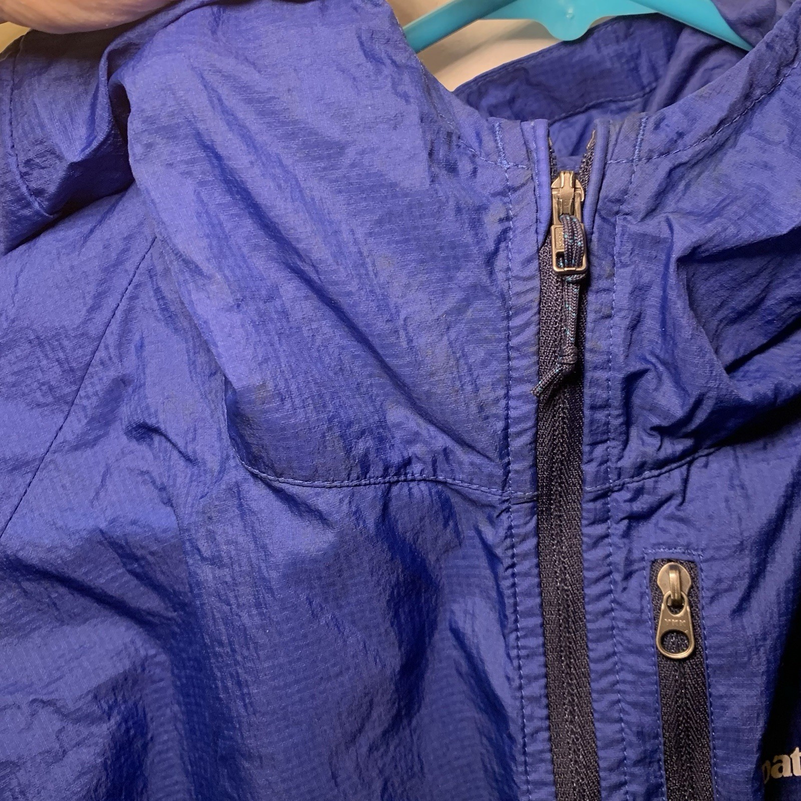 Patagonia Houdini Jacket Mens L Blue Windbreaker Hooded Packable Ultra Light thumbnail 6