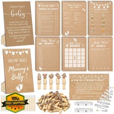 Funnymoom 426pc Kraft Baby Shower Games Set, 8 Games Included