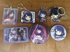 Raiden Shogun Genshin Impact Keychain  Badge Set 4 Keychains 3 Badges Used