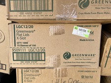 Fabri-Kal LGC1220 Greenware X-Slot Cold Drink Lids - Clear (1000/Carton) New
