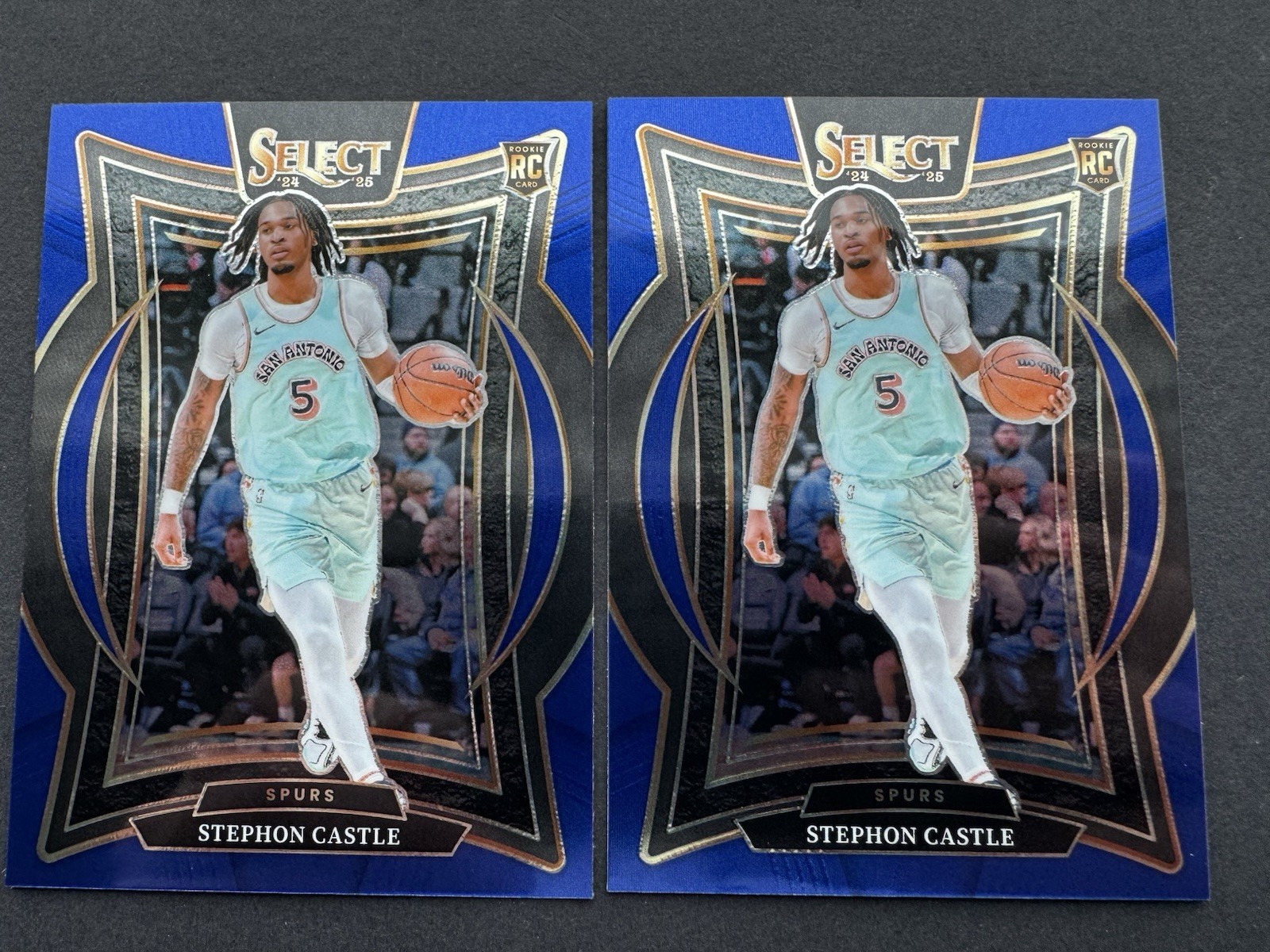 2024-25 Panini Select - Concourse Stephon Castle #72 Blue Prizm (RC) Spurs