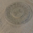 Vintage Federal Glass Heritage Pattern Clear Round Serving Platter Tray 11 1/2"