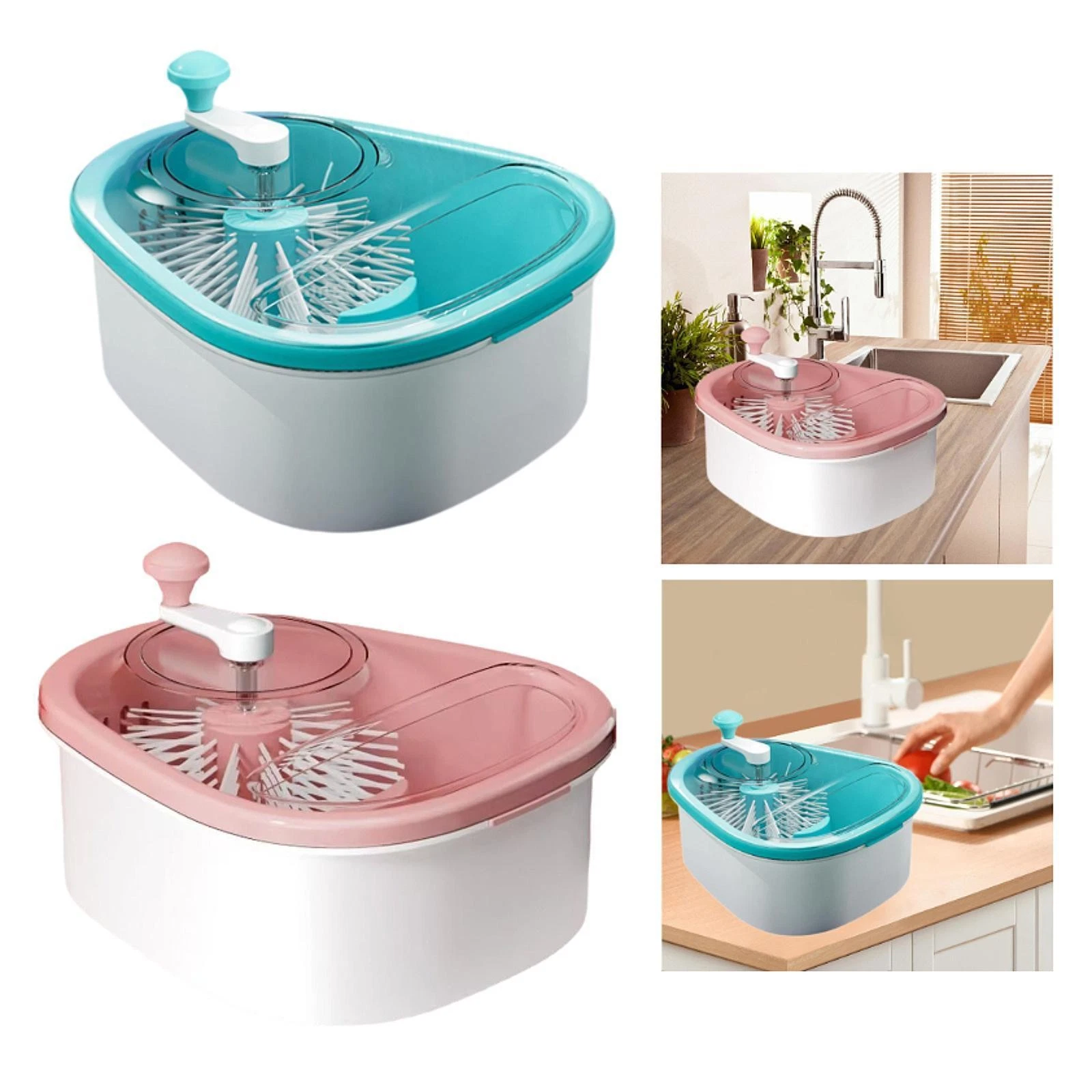 Fruit Strainer with Brush Drain Basket Large Anti Slip Base Self Draining Crank
Opens in a new windo
