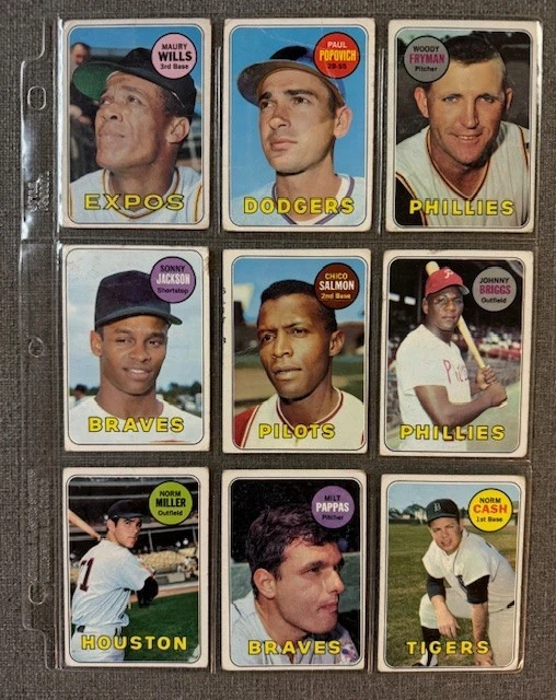 Лот бейсбольных карточек 1969 Topps 70 различных - Jesus Alou, Norm Cash, Rookie Stars - Изображение 4 из 4